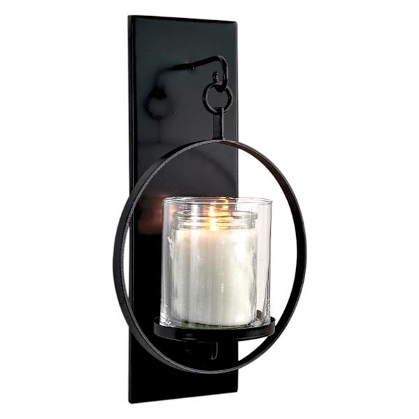 Kiana Black Wall Sconce Pillar, 14"