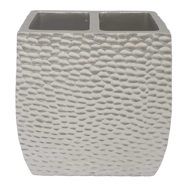 Found & Fable Silver Hammered Toothbrush Holder, 4.5"