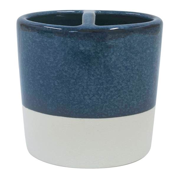 Honeybloom Blue Glazed Toothbrush Holder, 4.5"