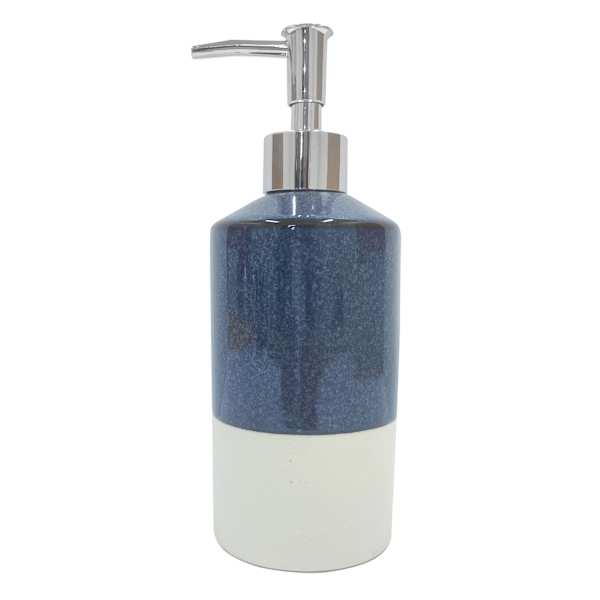 Honeybloom Blue Glazed Soap Dispenser, 5.5"