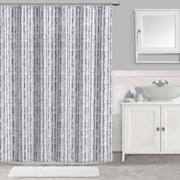 Crosby St. Distressed Stripe Shower Curtain, 70x72