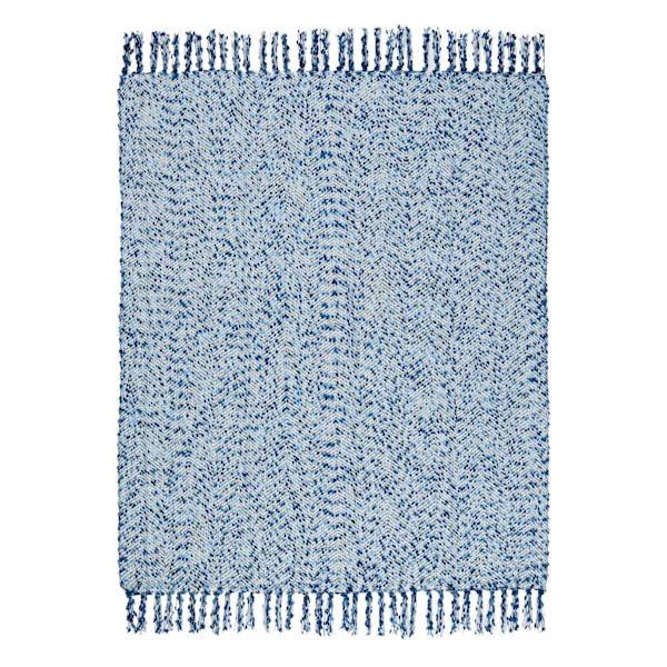 Blue Woven Dots Throw Blanket, 50x60