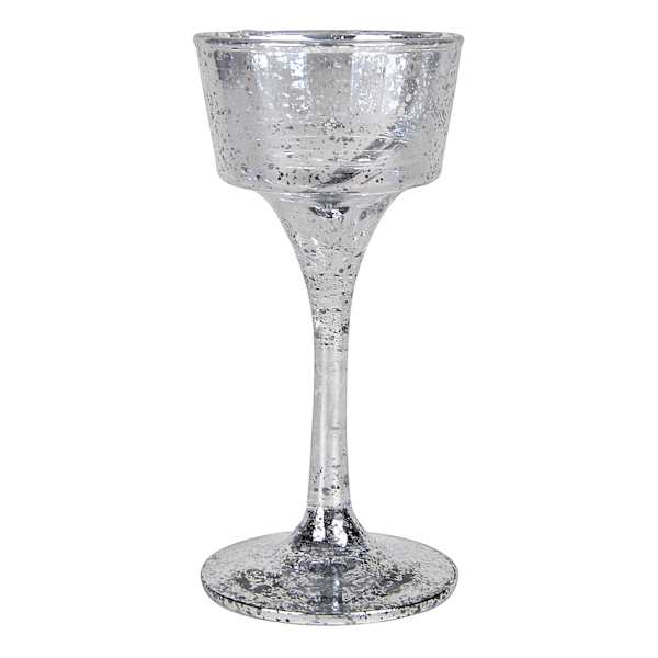 Found & Fable Silver Mercury Glass Votive Candle Holder, 4.5"