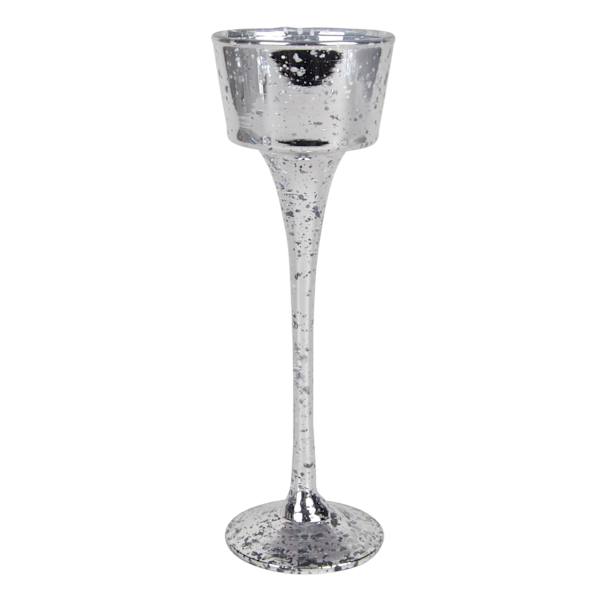 Found & Fable Silver Mercury Glass Votive Candle Holder, 6.5"