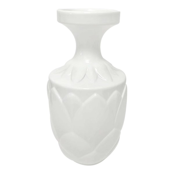 Providence White Ceramic Vase, 8"