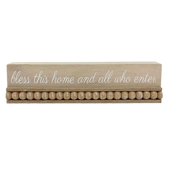 Habitat for Humanity Bless This Home Beaded Wood Sign, 8x2