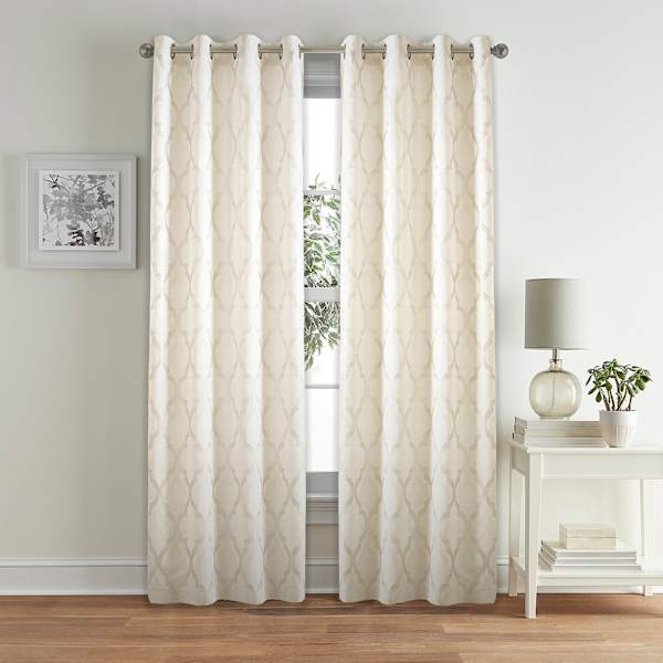 Providence Blakely Ogee Taupe Light Filtering Curtain Panel, 84"