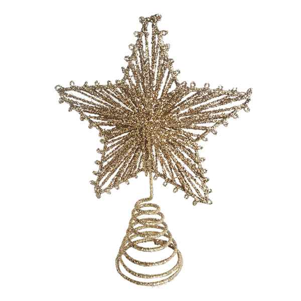Gold Glittered Star Tree Topper, 7"
