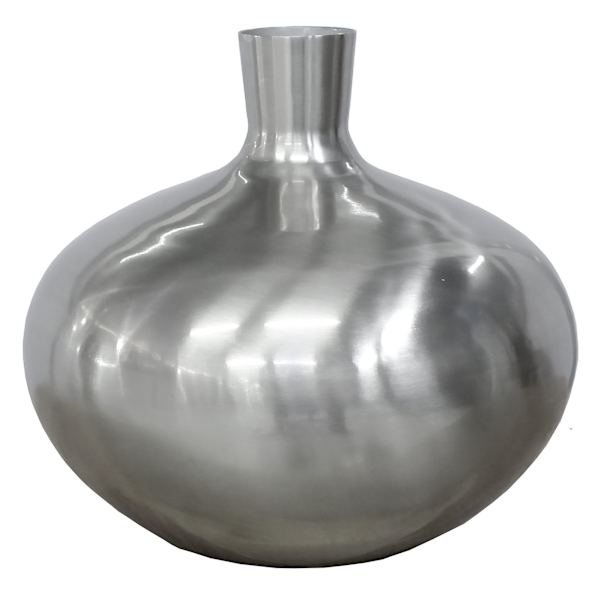 Silver Metal Vase, 9"