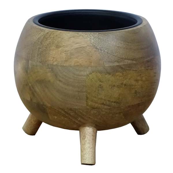 Round Wood Candle Holder, 4"
