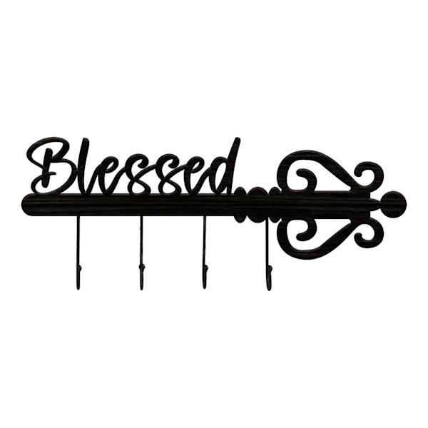 Blessed Wall Sign eith Hooks, 8X20