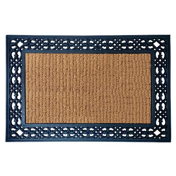 Ribbed Scroll Border Coir Mat, 24x36