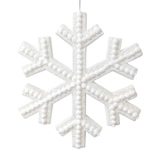 White Snowflake Ornament, 10"