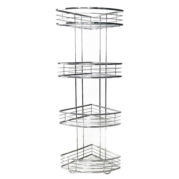 Manhattan 4-Tier Corner Storage Stand, Chrome