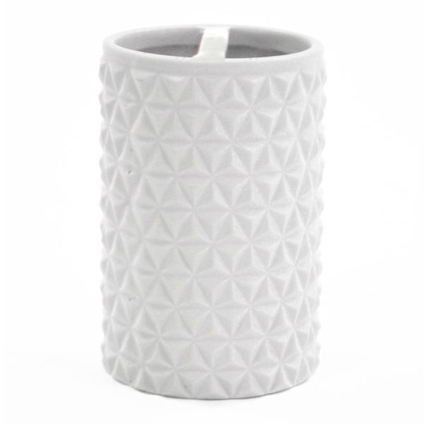 Crosby St. White Biker Textured Toothbrush Holder, 4.8"