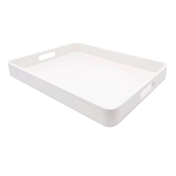White Wood Decorative Tray, 16x12