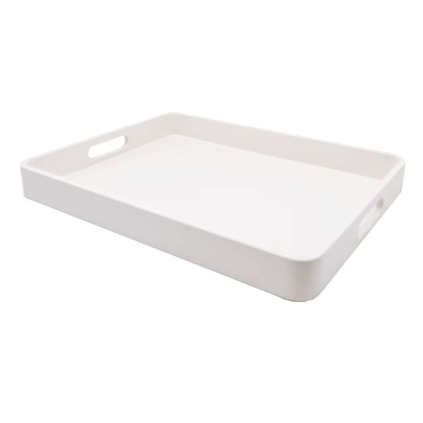 White Wood Decorative Tray, 14x10