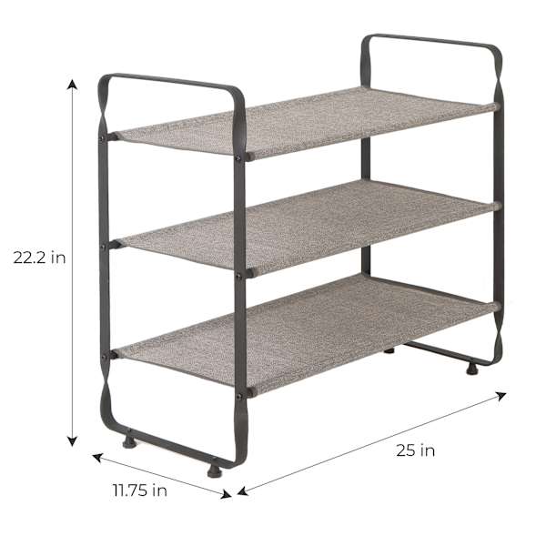 3-Tier Heavy Duty Shoe Rack, Grey