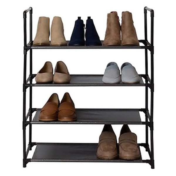 4 Tier 12 Pair Shoe Rack Grey At Home