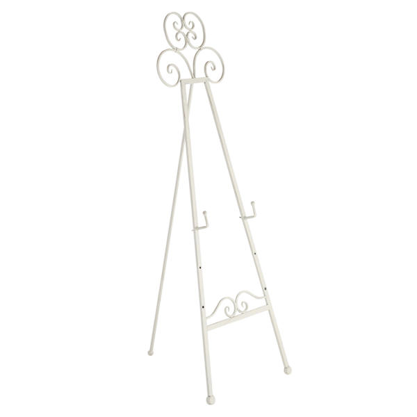 White Antique Metal Art Easel, 55"