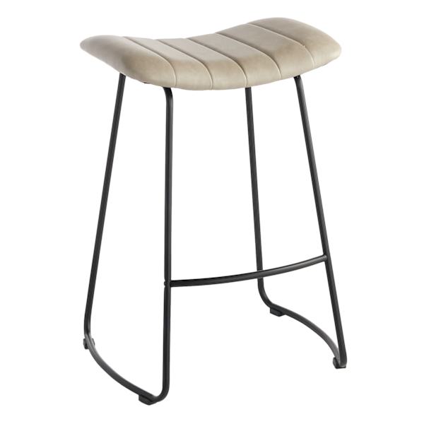 Crosby St. Jude Grey Backless Barstool, 30"
