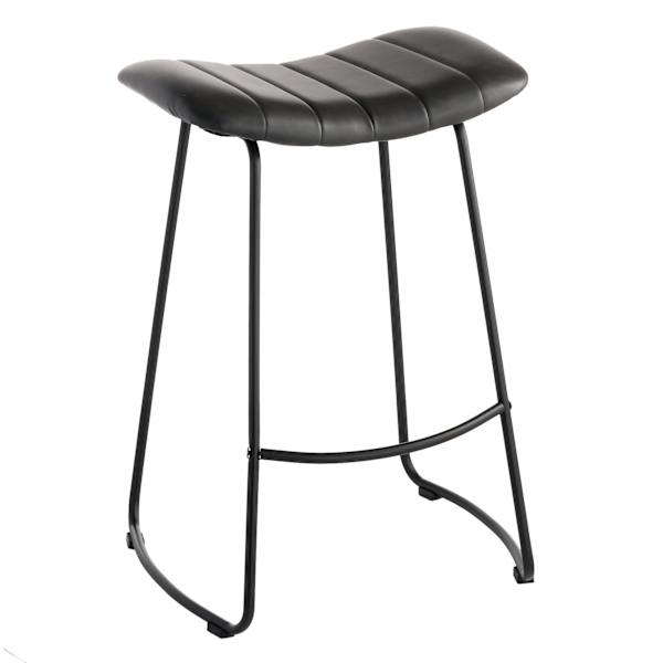 Crosby St. Jude Black Backless Barstool, 30"