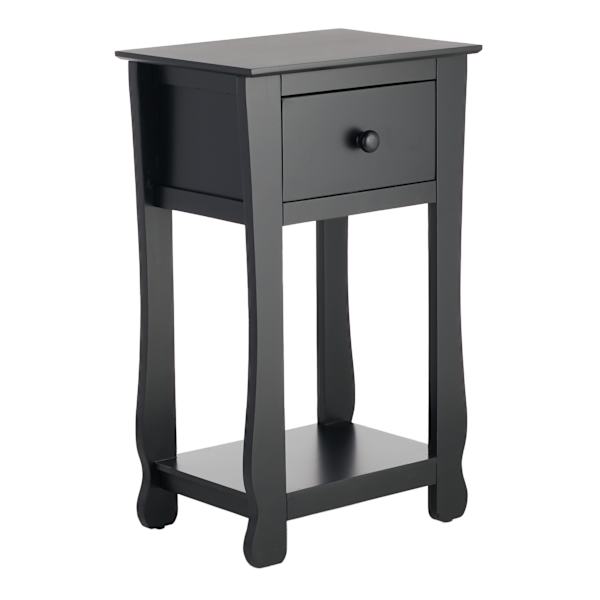 Providence Theodore 1-Drawer Thick Leg End Table, Black