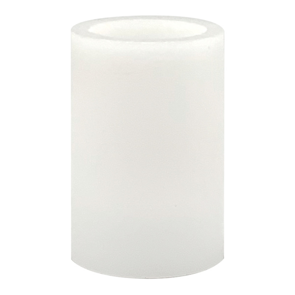 White Wax LED Wavy Top Pillar Candle, 2x3