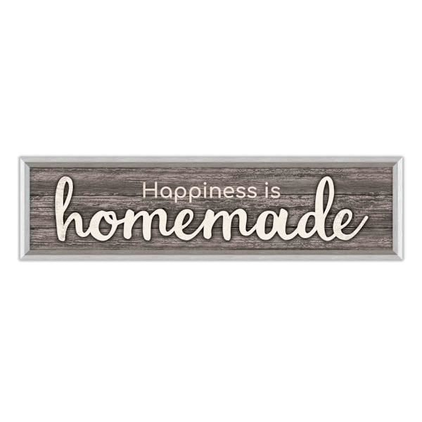 Framed Happiness Is Homemade Wall Sign, 8x30