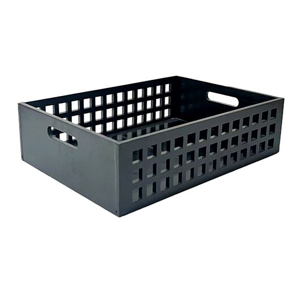 Crosby St. Holden Black Wooden Storage Crate, Medium