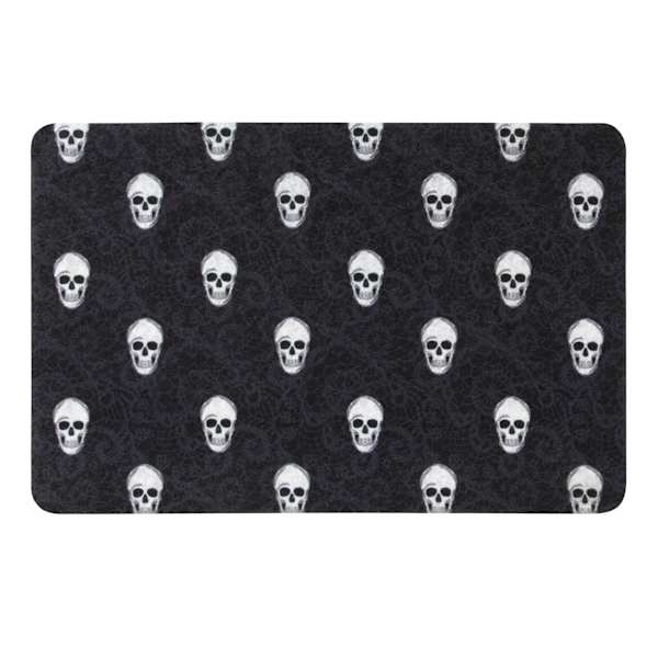 Black Lace Skeleton Echo Doormat, 17x27
