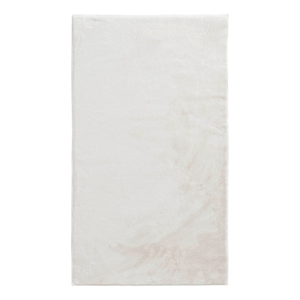 Bliss White Faux Rabbit Fur Washable Accent Rug, 2x4