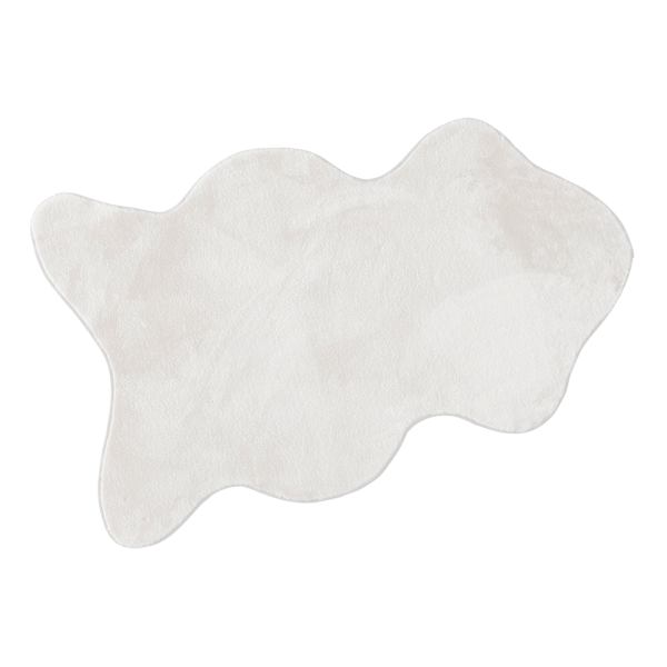White Faux Rabbit Fur Washable Bliss Rug, 3x4