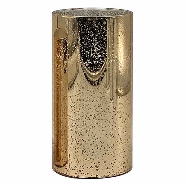 Providence Silver Mercury Glass LED Pillar Candle, 3x6