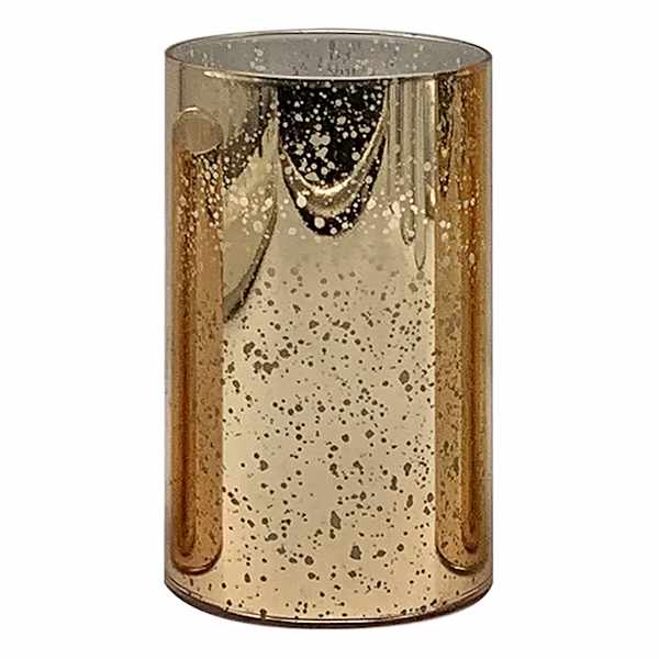 Providence Gold Mercury Glass LED Pillar Candle, 3x6