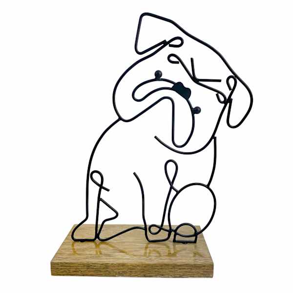Metal Wire Dog Figurine, 10.5"