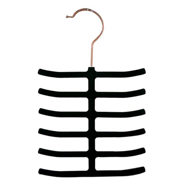 3-Pack Velvet Tie Hanger, Black