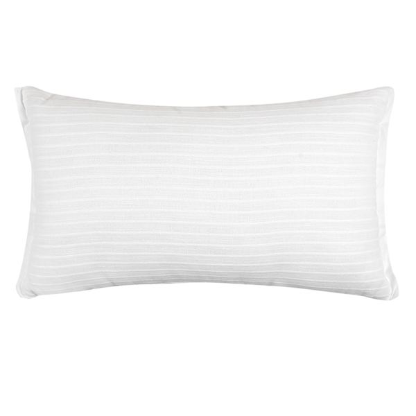 Providence White Throw Pillow With Flange, 14x24