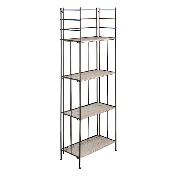 Providence Metal Baker Rack with Folding Wood Top Shelves 63
