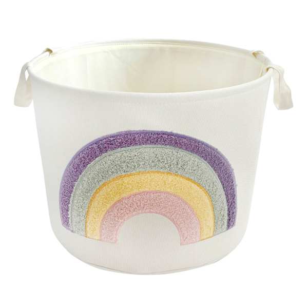 Tiny Dreamers Rainbow Round Storage Bin, Large
