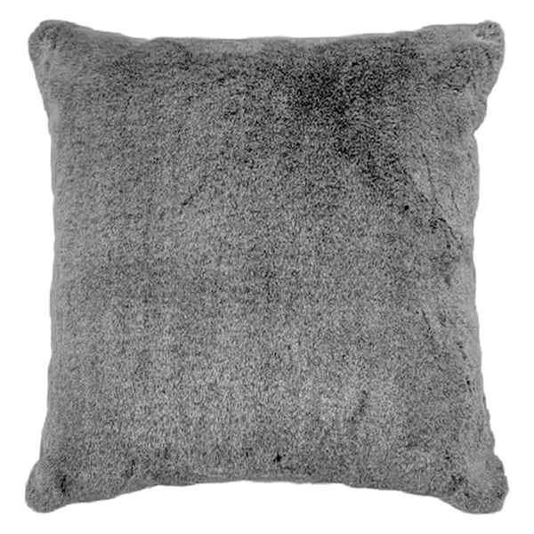 Grey Chinchilla Faux Fur Euro Throw Pillow, 24"