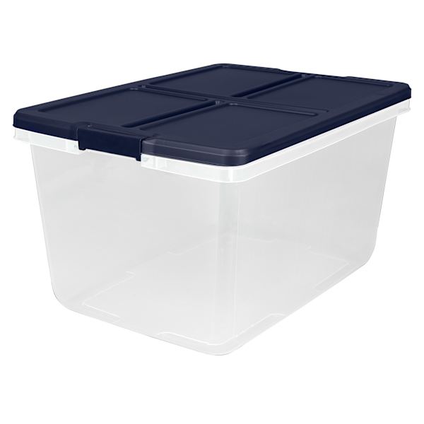 Hefty Clear & White Storage Bin, 62l