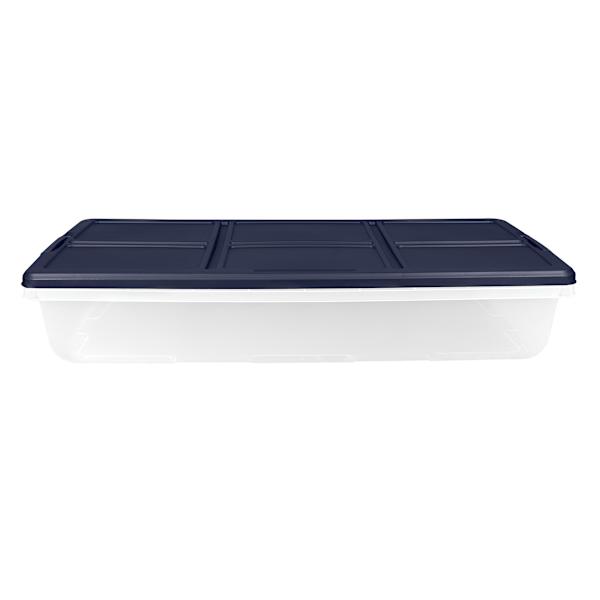 Hefty Clear & White Storage Bin with Lid, 52qt