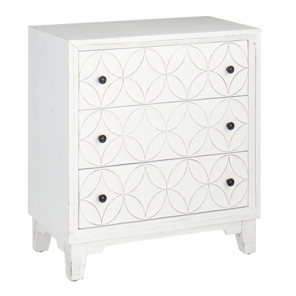 Providence Lorie 3-Drawer Wooden Cabinet, White