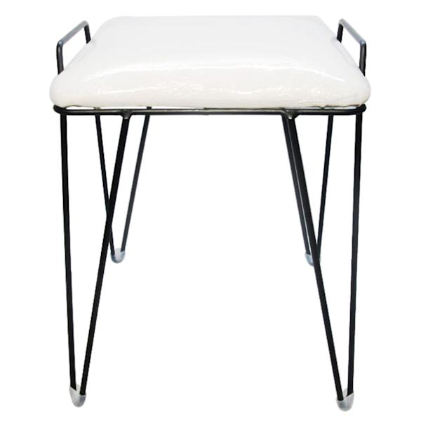 Pedra Vanity Stool, Black & White