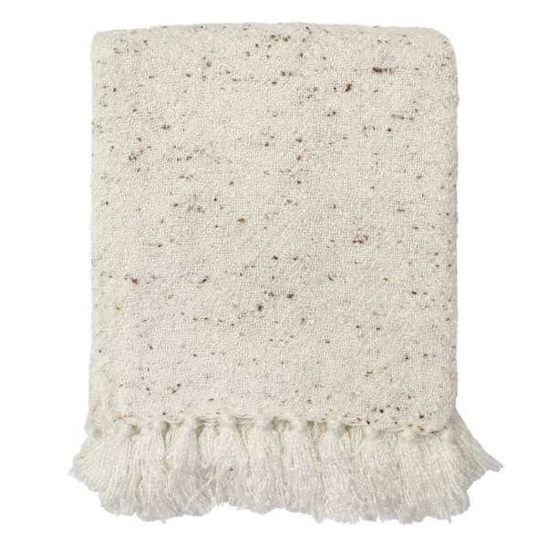 Honeybloom White & Yellow Dot Throw Blanket, 50x60