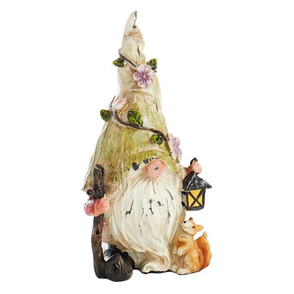 Green Hat Gnome Outdoor Garden Statue, 9"