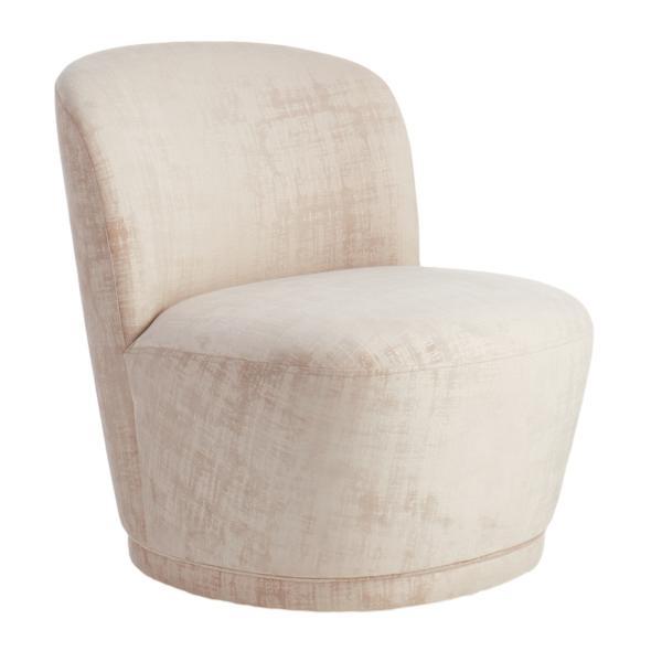 Laila Ali Caila Velvet Swivel Accent Chair, Taupe
