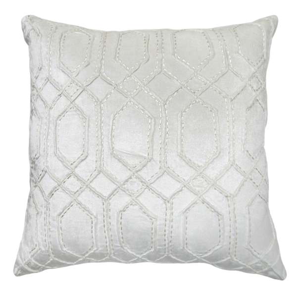Tracey Boyd White Velvet Throw Pillow, 18"