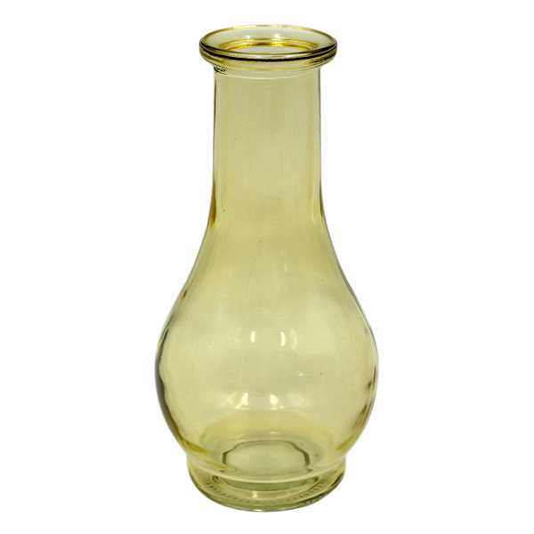 Yellow Glass Bud Vase, 7"
